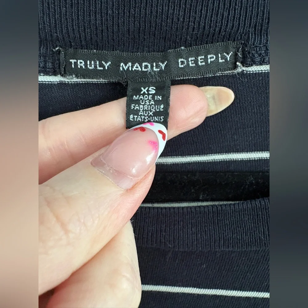 Truly Madly Deeply Black & White Striped Maxi T Shirt Dress- XS - Picture 3 of 3